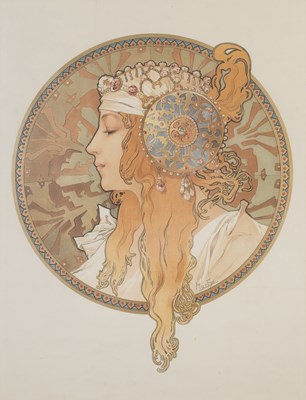 Lot Alphonse Mucha (1860-1939) Byzantine Head,...