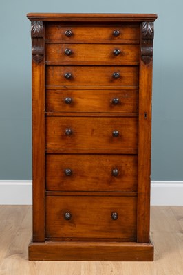 Lot 312 - A James Schoolbred & Co late-19th century mahogany secretaire Wellington