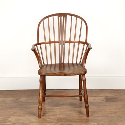 Lot 62 - Windsor chair 19th Century, ash and elm, with...