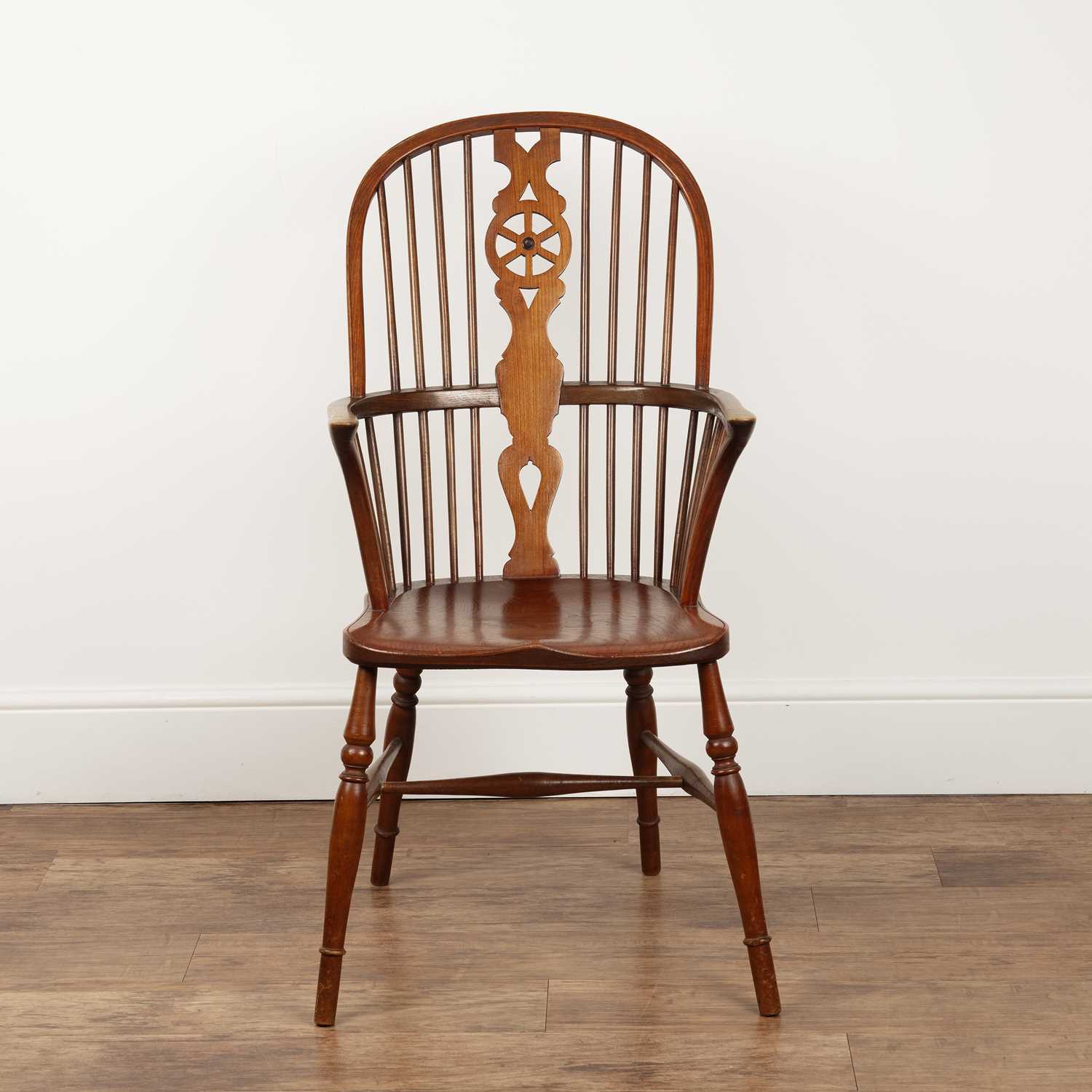 Lot 63 - Windsor chair ash and elm, spindle back with...