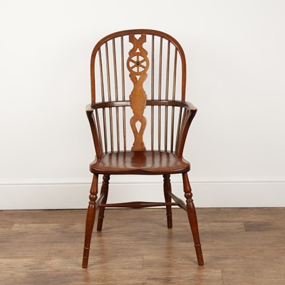 Lot 63 - Windsor chair  ash and elm, spindle back with...