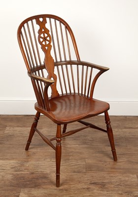 Lot 63 - Windsor chair ash and elm, spindle back with...