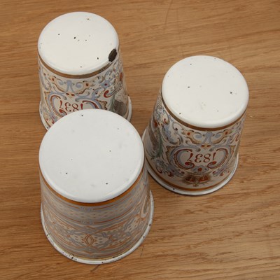 Lot 294 - Three enamel beakers comprising a Russian...
