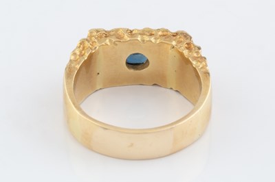 Lot 208 - A sapphire single stone dress ring, the oval...