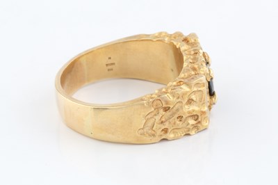 Lot 208 - A sapphire single stone dress ring, the oval...