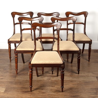 Lot 48 - Set of six rosewood dining chairs William IV,...