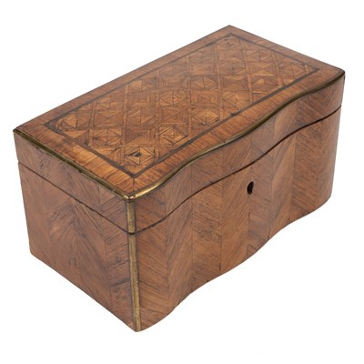 Lot 385 - A 19th century French parquetry tea caddy