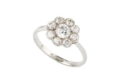 Lot 149 - A diamond cluster ring, of flowerhead design,...