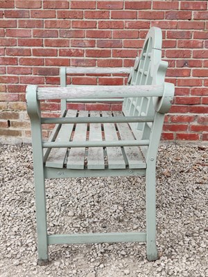 Lot 1482 - A green-painted wooden Lutyens style bench