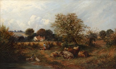 Lot 349 - William G Meadows (act. 1870-1895) Landscape...