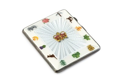 Lot A silver and enamel cigarette case, the white...