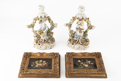 Lot 364 - A pair of late 19th century German porcelain...