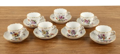 Lot 332 - Meissen painted coffee set German, painted...