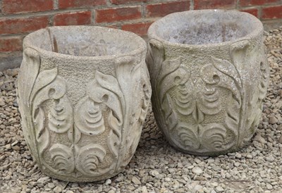 Lot 1402 - Pair of reconstituted stone planters