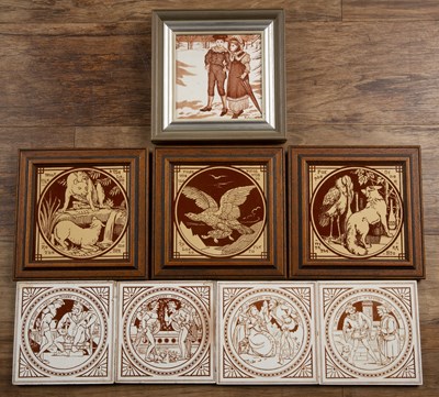 Lot 242 - Collection of miscellaneous tiles to include a...