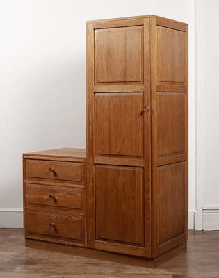 Lot 22 - 1930's oak, storage unit with cupboard and...