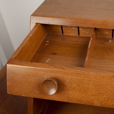 Lot 41 - Ercol elm, desktop or compact bureau, with a...