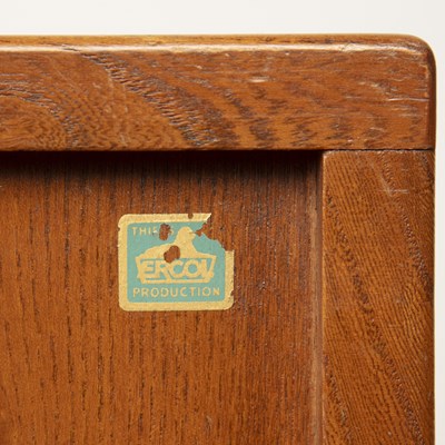 Lot 41 - Ercol elm, desktop or compact bureau, with a...