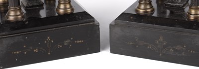 Lot 707 - A pair of French 19th century black slate  ornaments