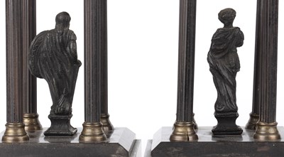 Lot 707 - A pair of French 19th century black slate  ornaments
