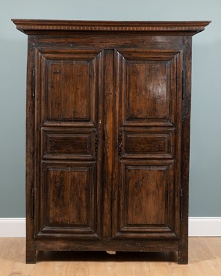 Lot 498 - An 18th century French oak armoire