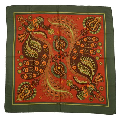 Lot 591 - A 'Skyros’ Hermès silk scarf, designed by...