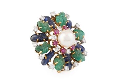 Lot 270 - A French 'Tutti Frutti' diamond and vari...