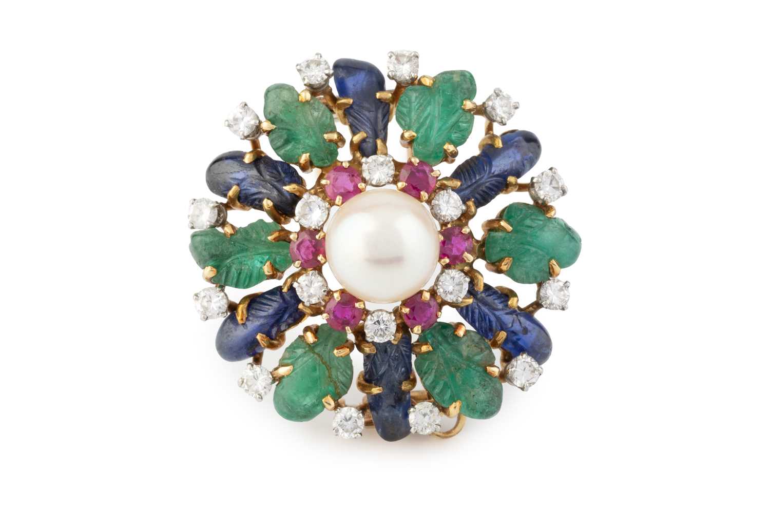 Lot 270 - A French 'Tutti Frutti' diamond and vari...