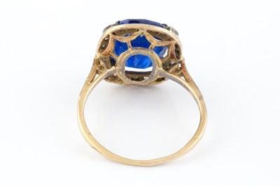 Lot 235 - A synthetic spinel and diamond cluster ring,...