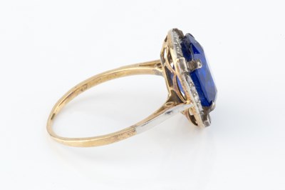 Lot 235 - A synthetic spinel and diamond cluster ring,...