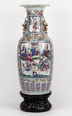 Lot 73 - A 19th century Canton famille vert vase