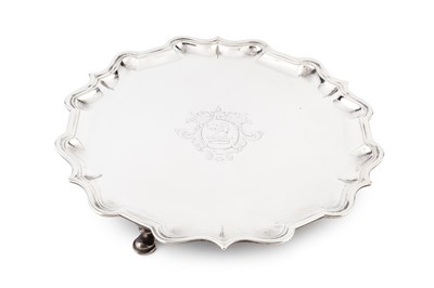 Lot 703 - A George II silver salver, with shaped...