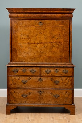 Lot 283 - A William & Mary burr walnut escritoire