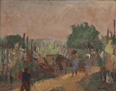 Lot 204 - 20th Century School 'Village scene', oil on...