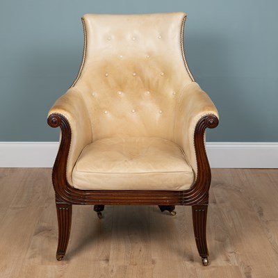 Lot 298 - A William IV mahogany framed armchair