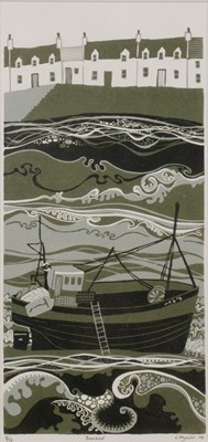 Lot 197 - Liz Myhill (Contemporary) 'Beached', linoprint,...