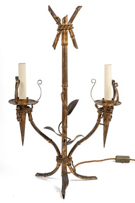 Lot 509 - A 20th century gold-painted iron table lamp