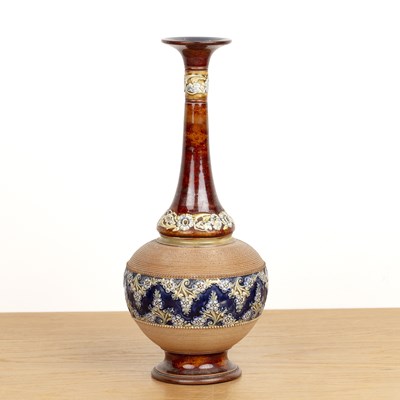 Lot 247 - Doulton Lambeth pottery bottleneck vase, on...