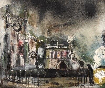 Lot 187A - Peter Dixon (Contemporary) 'View of a church',...