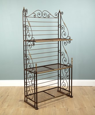 Lot 319 - A c.1920 French iron three-tier baker's rack