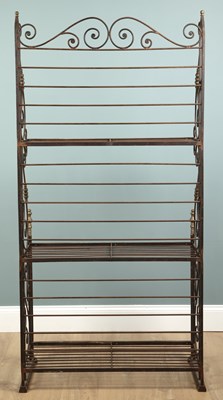 Lot 319 - A c.1920 French iron three-tier baker's rack