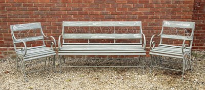 Lot 1446 - A French wrought iron garden suite