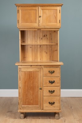 Lot 1064 - An Edwardian pine kitchen cabinet