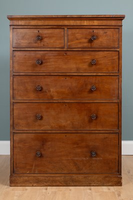 Lot 118 - A 19th century mahogany tall chest of drawers