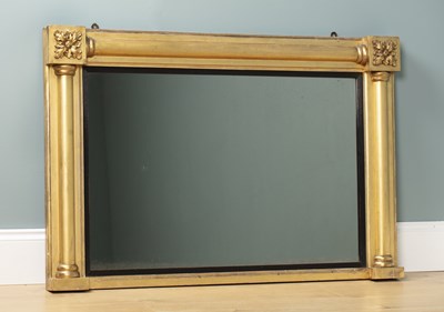 Lot 269 - An early to mid-19th century gilded overmantel mirror