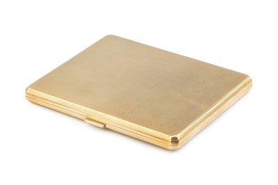 Lot A 9ct gold cigarette case, of rectangular form...