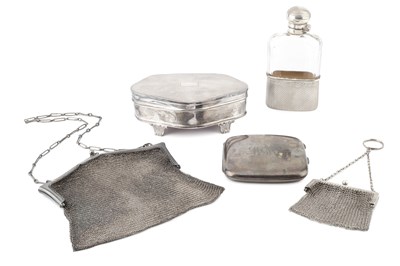 Lot 727 - A silver jewellery box, of shaped outline and...