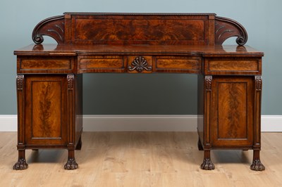 Lot 183 - A 19th century Scottish mahogany break-front sideboard