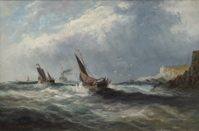 Lot 438 - Edwin Hayes (1819/20-1904) Sailing vessels off...