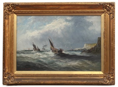 Lot 438 - Edwin Hayes (1819/20-1904) Sailing vessels off...